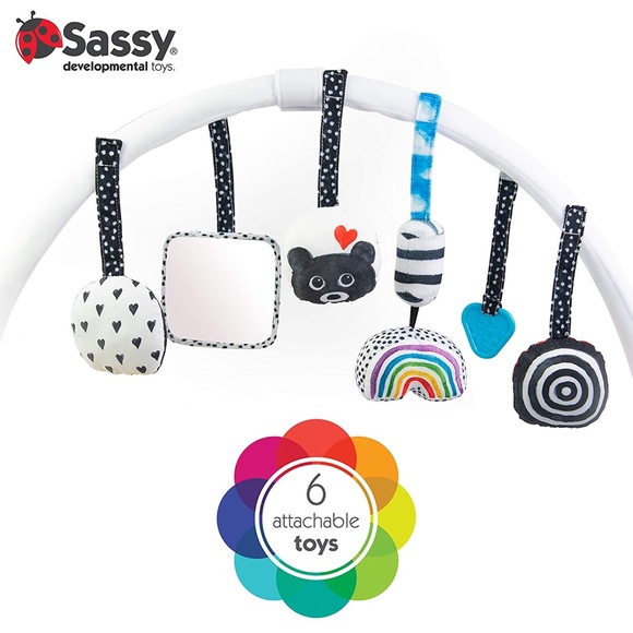 Sassy Stages STEM Developmental Play Gym, Sensory Tummy Time Activity Play Mat - Picture 3 of 10